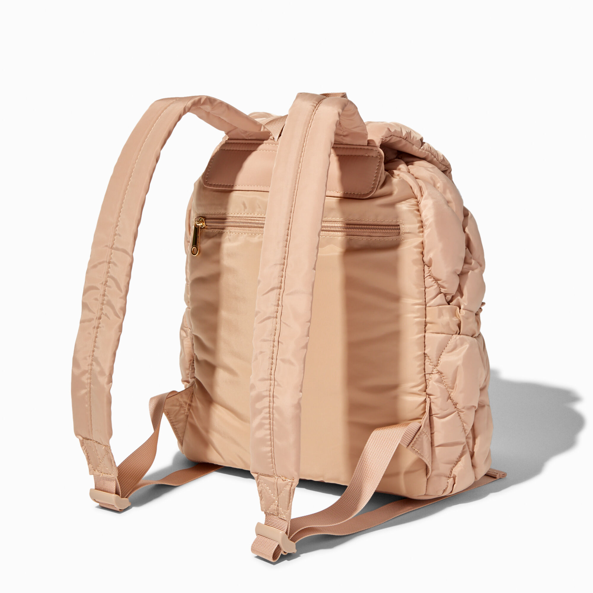 Claire s Neutral Quilted Drawstring Backpack Connecticut Post Mall