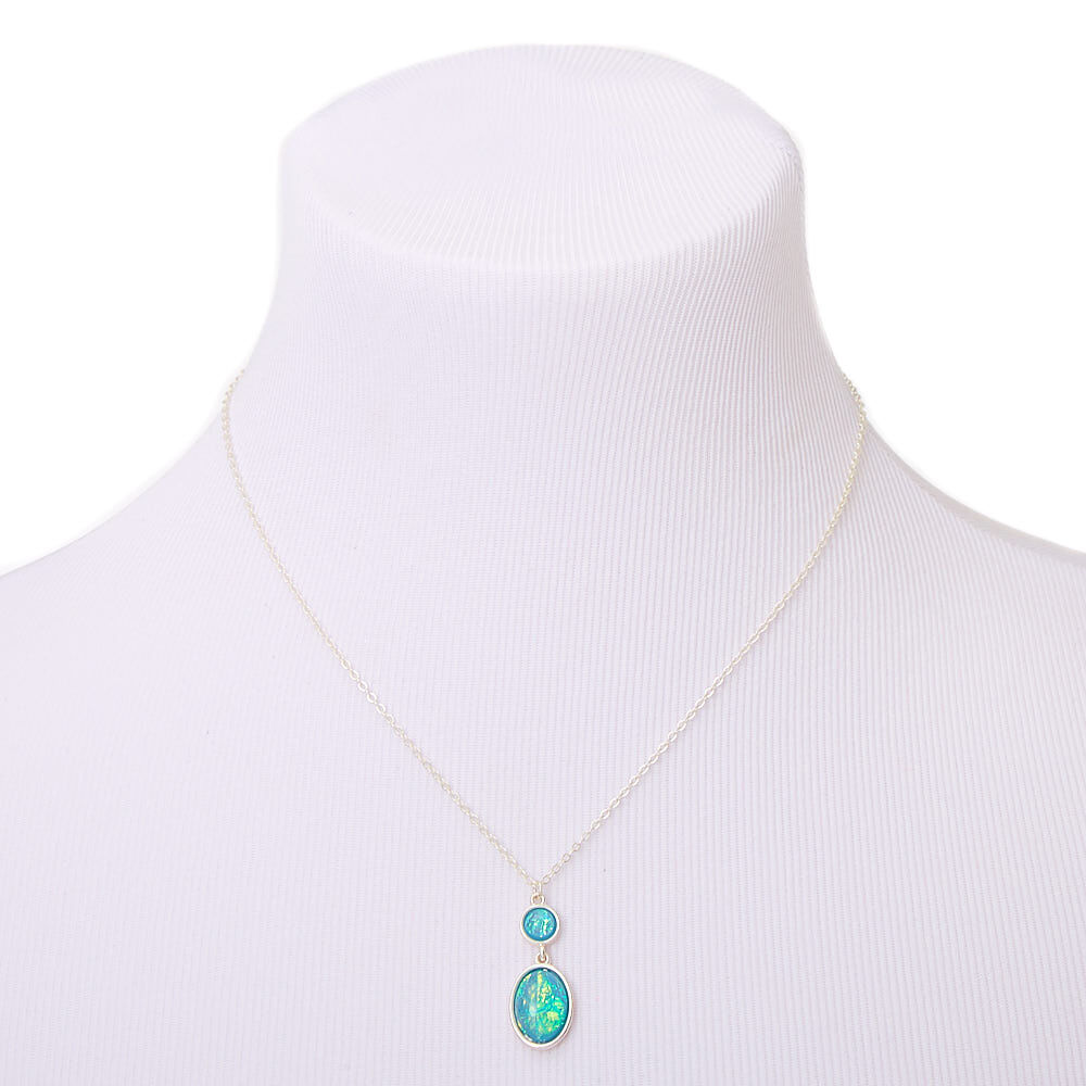 Silver Aquatic Pendant Necklace - Turquoise,