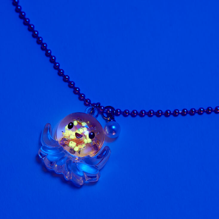 Claire&#39;s Club Pink Octopus Glow in the Dark Pendant Necklace,