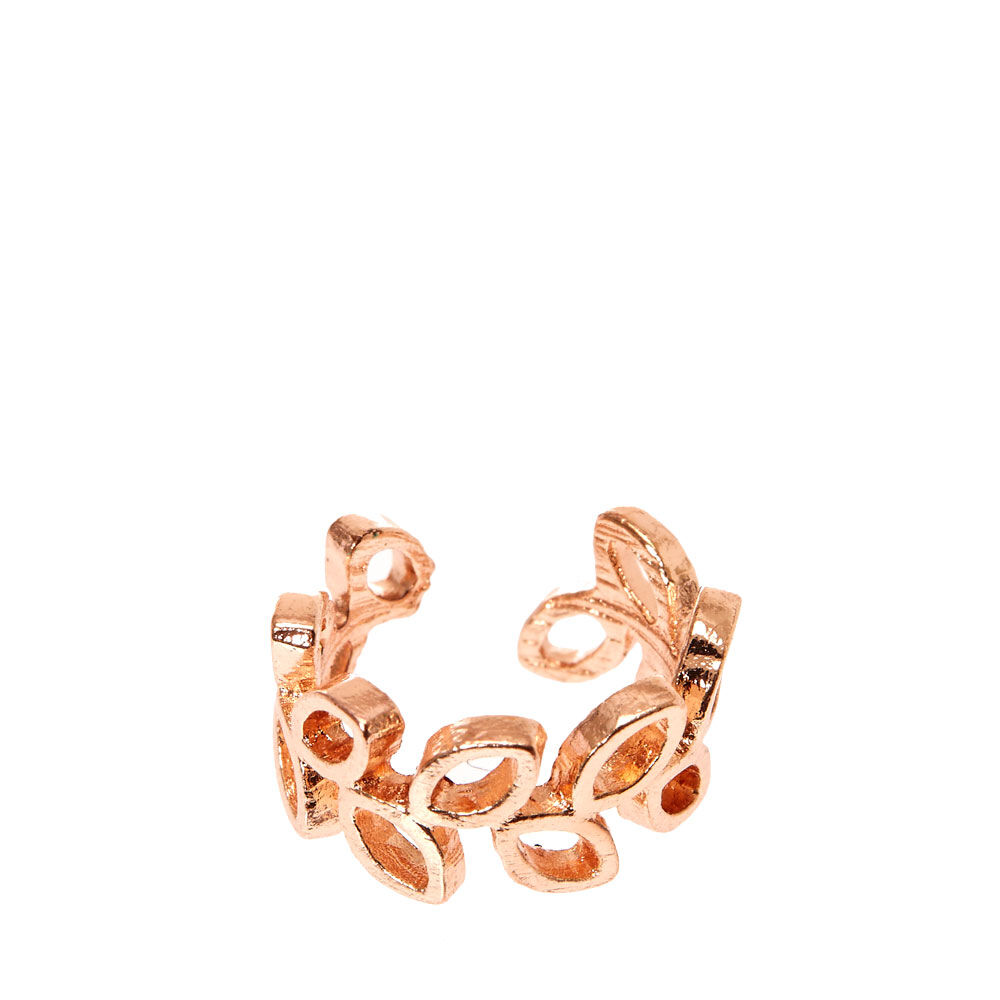 Rose Gold-tone Tone Open Leaves Ear Cuff,