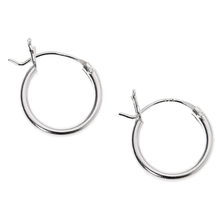 C LUXE by Claire&#39;s Sterling Silver Cubic Zirconia Stud &amp; Hoop Earrings - 3 Pack,