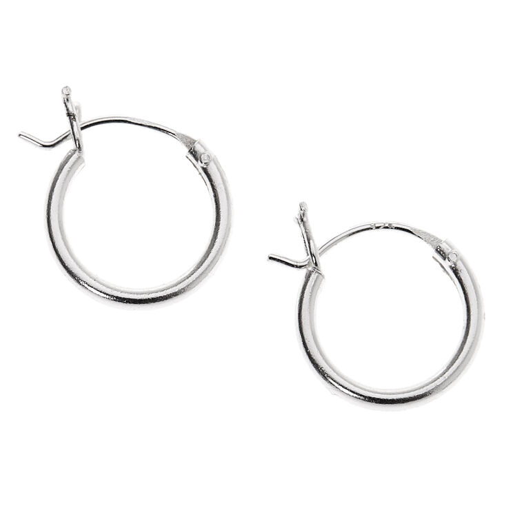 Sterling Silver Cubic Zirconia Stud &amp; Hoop Earrings - 3 Pack,