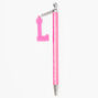 Initial Charm Glitter Pen - Pink, L,
