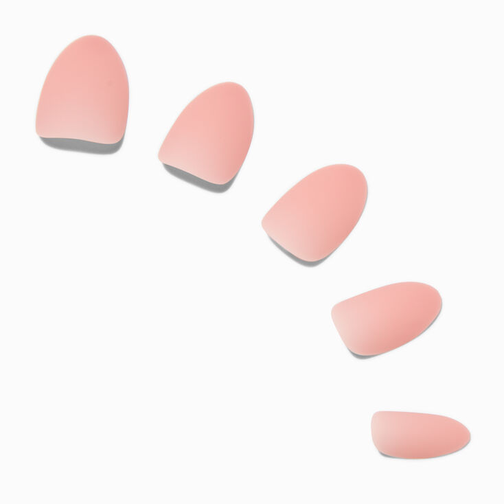 Baby Pink Short Almond Vegan Faux Nail Set - 24 Pack,