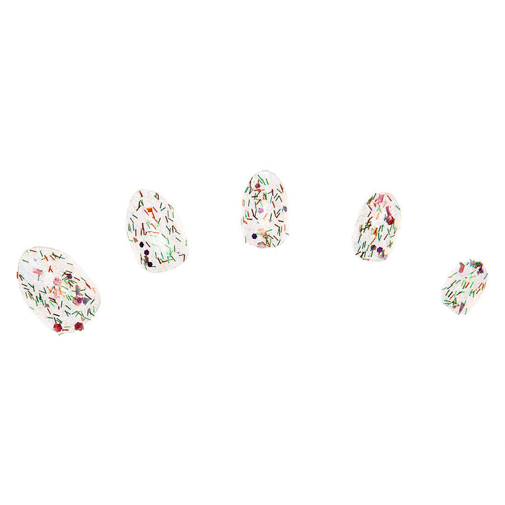 Claire's Faux ongles autocollants stiletto à paillettes confettis - Lot de 24