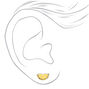 Silver Lemon Slice Stud Earrings - Yellow,