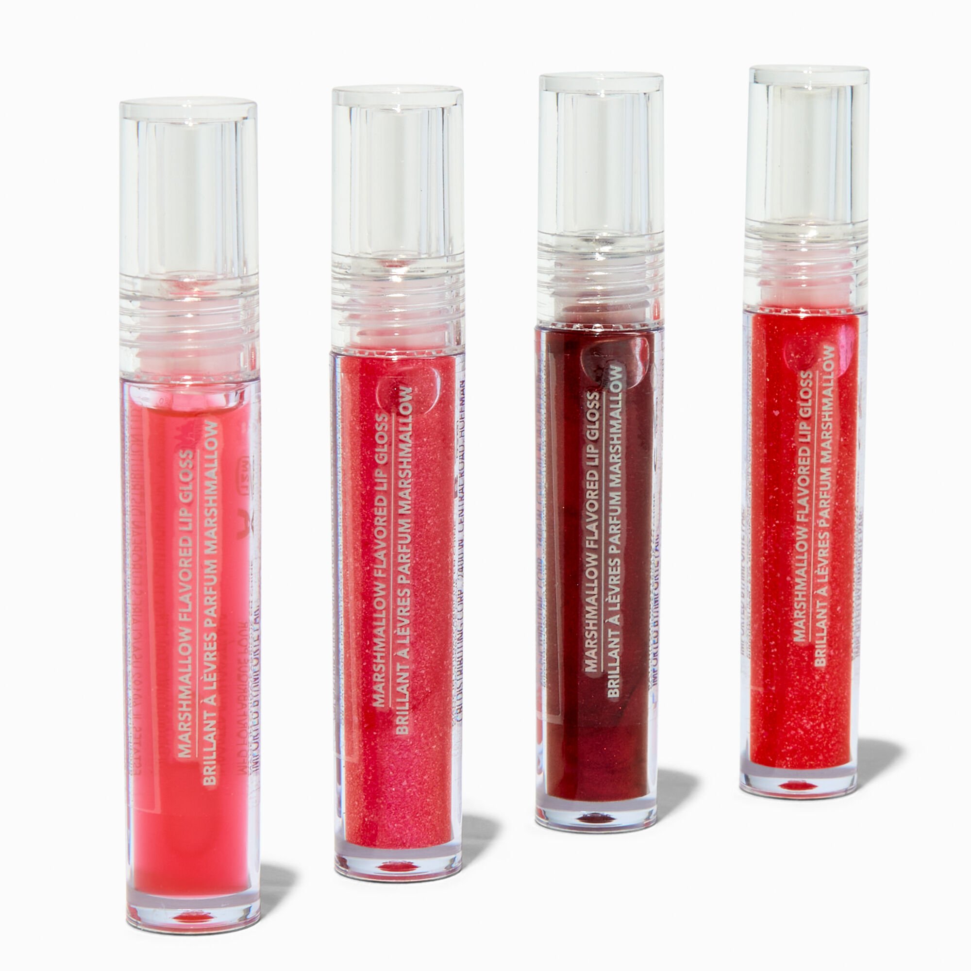 View Claires Glitter Lip Gloss Set 4 Pack Red information