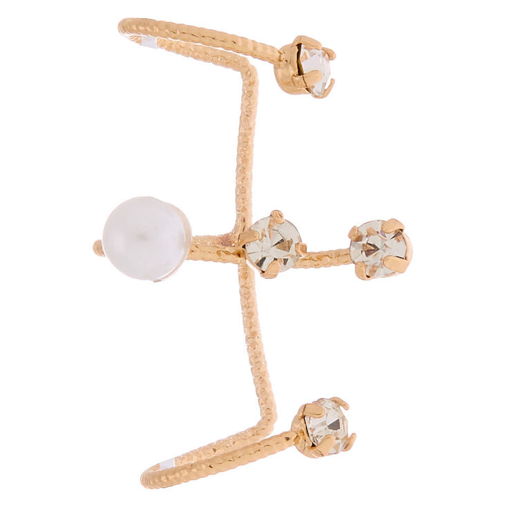 Gold 1&quot; Pearl Ear Cuff,