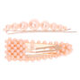 Rose Gold Pearl Hair Pin &amp; Snap Clip - Blush Pink, 2 Pack,