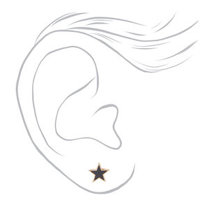 Black Star Gold-tone Stud Earrings,