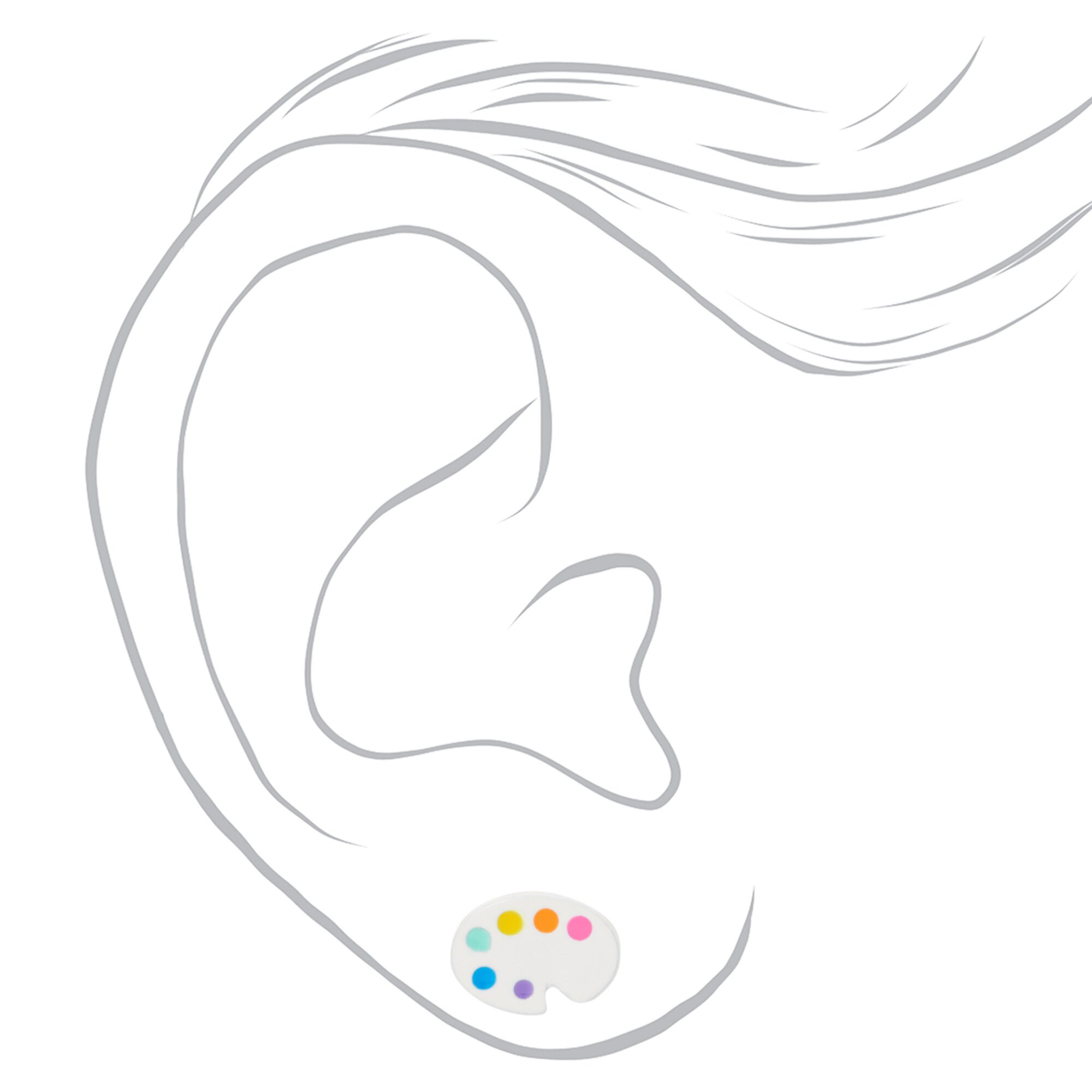 Rainbow Painter Palette Stud Earrings,