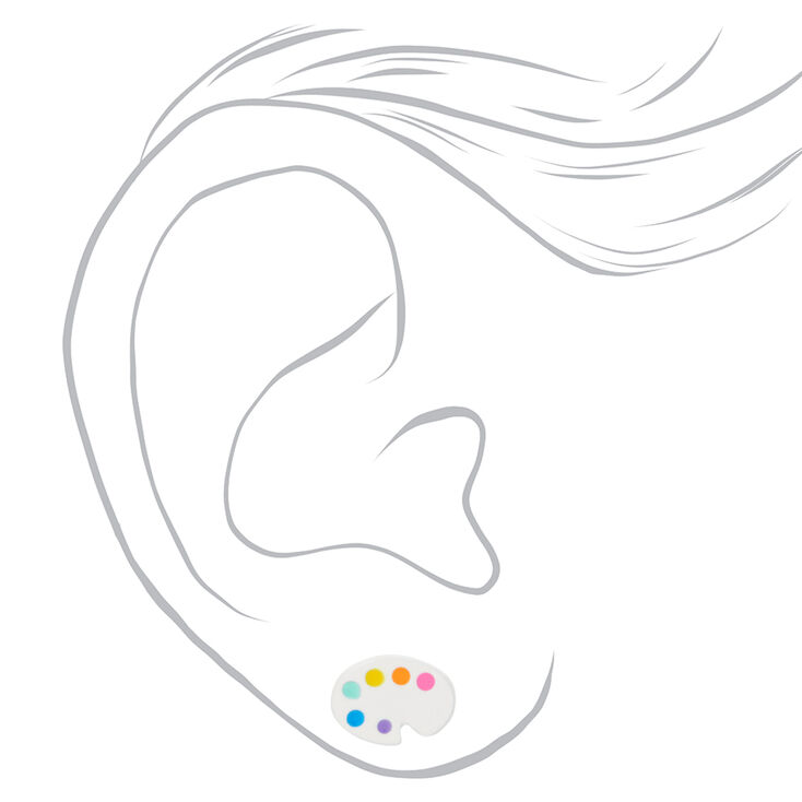 Rainbow Painter Palette Stud Earrings,