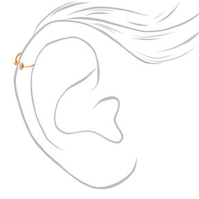 Gold-tone Stainless Steel Braided Crystal Faux Cartilage Earrings - 3 Pack,