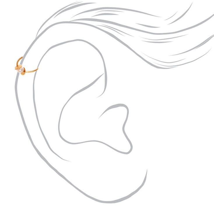 Gold-tone Stainless Steel Braided Crystal Faux Cartilage Earrings - 3 Pack,