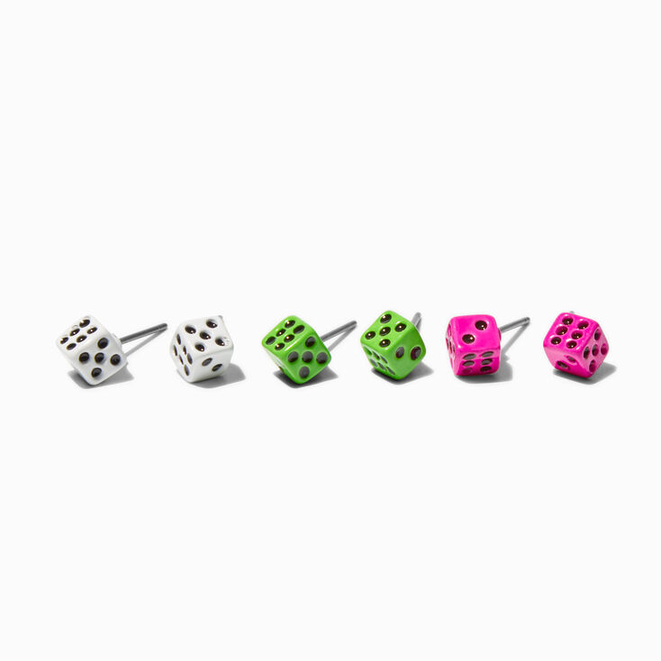 Clous d&rsquo;oreilles d&eacute;s - Lot de 3,