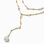 Gold-tone Pearl Y-Neck Multi-Strand Necklace,