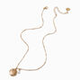 Gold-tone Sand Dollar &amp; Pearl Pendant Necklace,