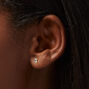 C LUXE by Claire&#39;s 18kt Gold Plated Cubic Zirconia Marquise &amp; Baguette Stud Earrings - 3 Pack,