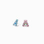 Clous d&#39;oreilles ours Toutgentil et Touronchon &eacute;maill&eacute;s couleur argent&eacute;e Bisounours&trade; en exclusivit&eacute; chez Claire&#39;s,