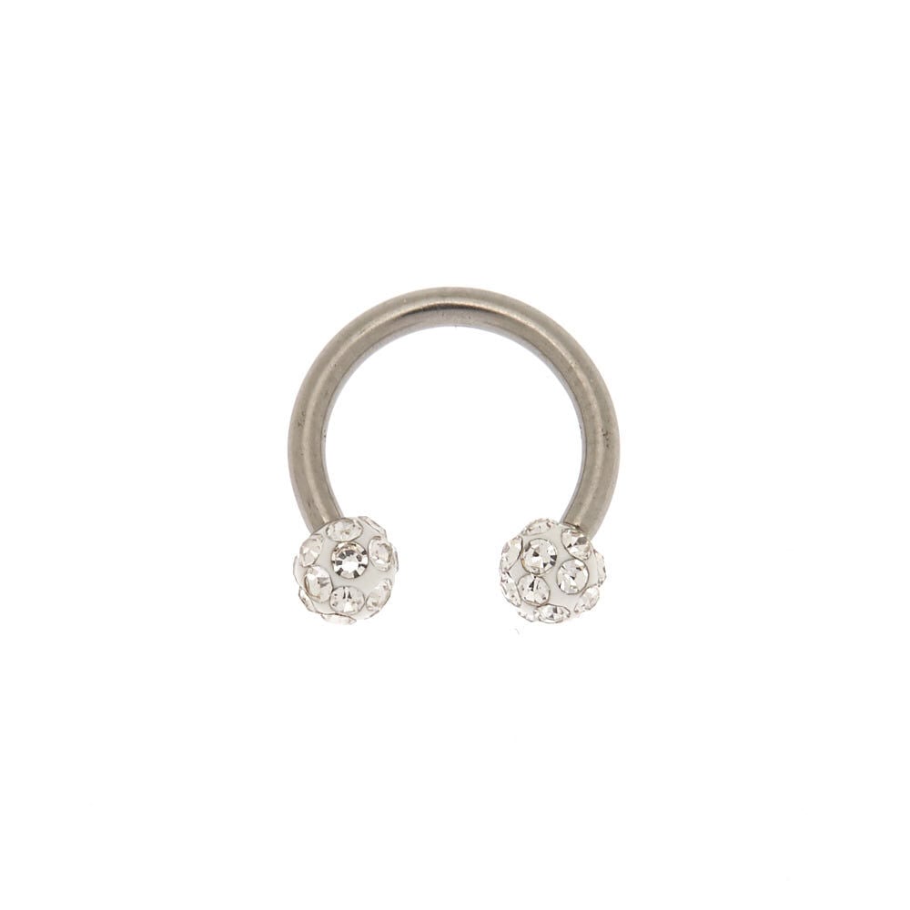 Silver-tone Titanium 16G Fireball Cartilage Earring,