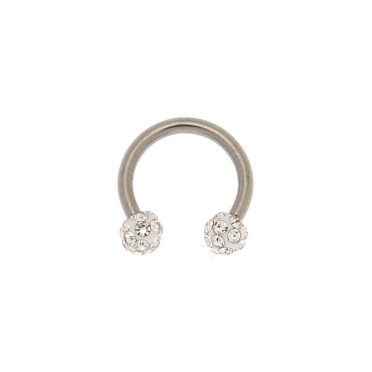 Silver-tone Titanium 16G Fireball Cartilage Earring,