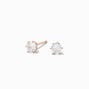 Clous d&rsquo;oreilles cupcake en zircon cubique 4&nbsp;mm couleur dor&eacute; rose en titane - Collection C Luxe,
