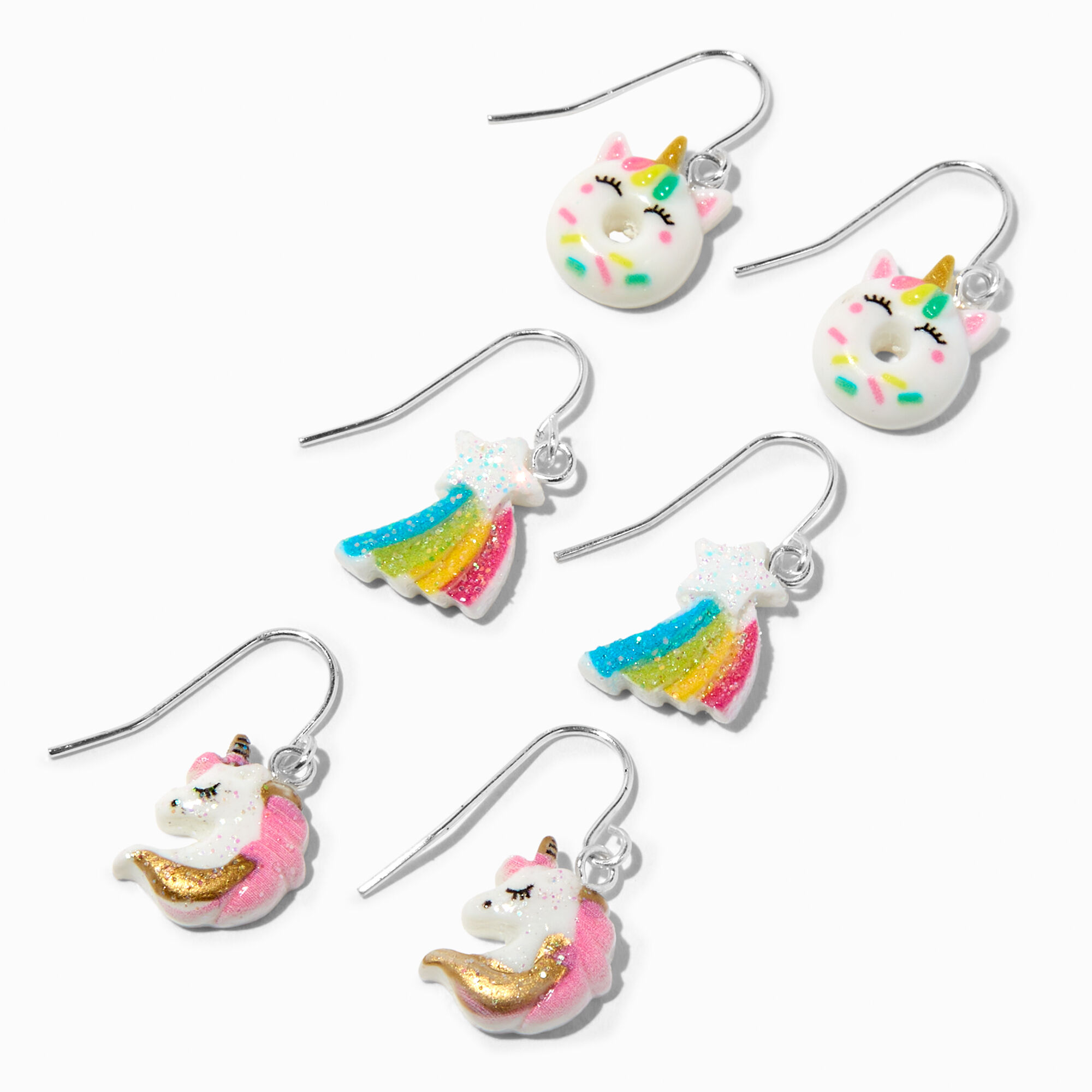 Unicorn Rainbow 0.5 Drop Earrings 3 Pack