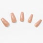 Glossy Nude Squareletto Vegan Faux Nail Set - 24 Pack,