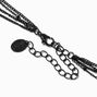 Collier multi-rangs avec croix noir,