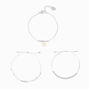 Silver Daisy Chainlink &amp; Beaded Bracelets - 3 Pack,