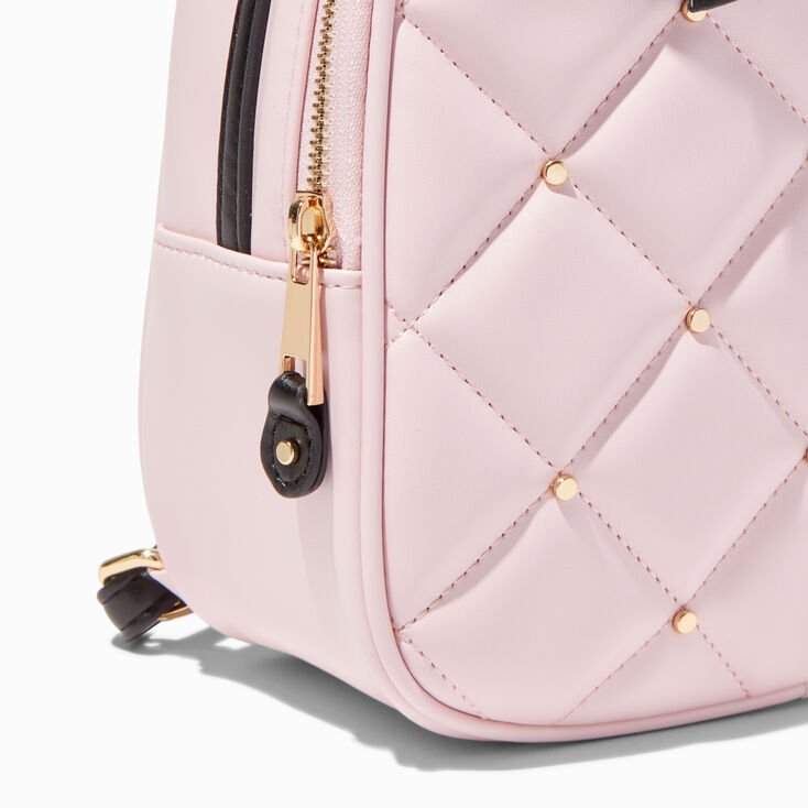 Pink Quilted Coquette Bow Small Backpack,