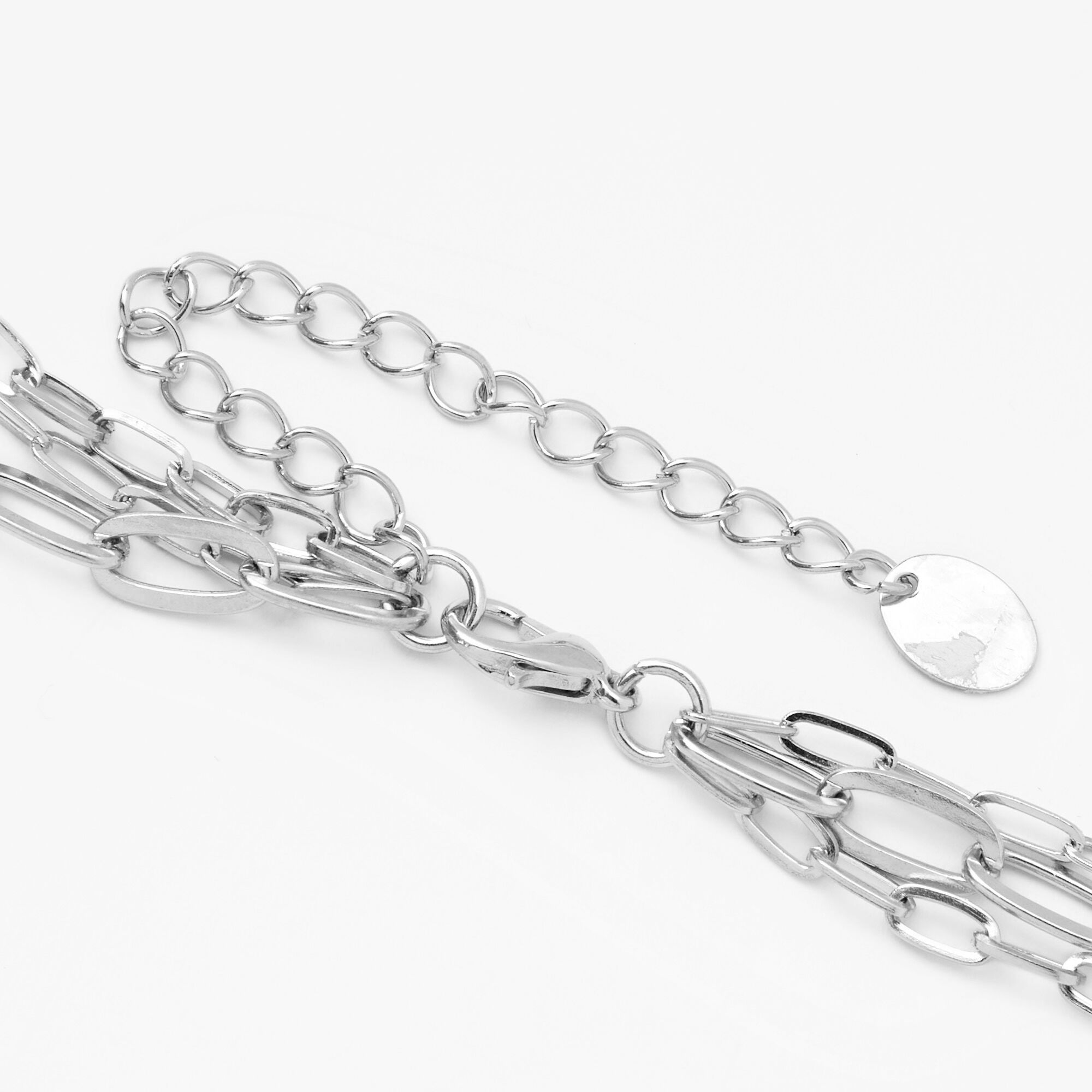 Silver Star and Pearl Chain Multi Strand Necklace,