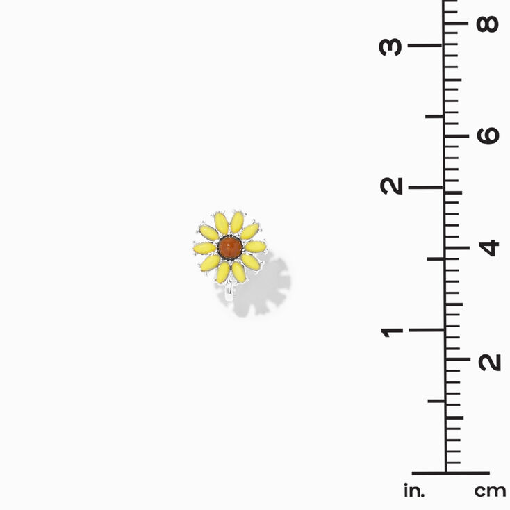 Yellow Sunflower Clip-On Earrings,