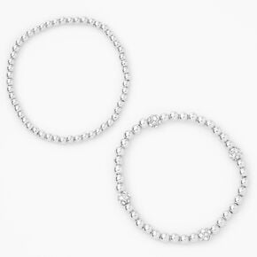Silver Fireballl Stretch Bracelets &#40;2 Pack&#41;,