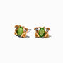 Green Crystal Frog Stud Earrings,