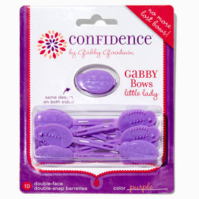 Confidence&trade; by Gabby Goodwin Gabby Bows Purple Little Lady Double-Faced Double Snap Hair Clips - 10 Pack,