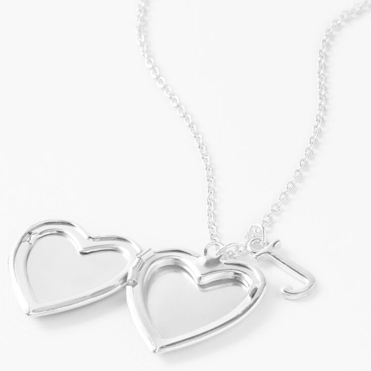 Claire&#39;s Club Glitter Unicorn Initial Locket Necklace - Pink, J,