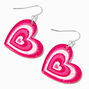 Pink Pulsating Heart 1.5&quot; Drop Earrings,