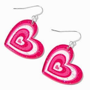 Pink Pulsating Heart 1.5&quot; Drop Earrings,
