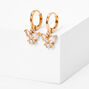 Cubic Zirconia Butterfly Gold Huggie Hoop Earrings,