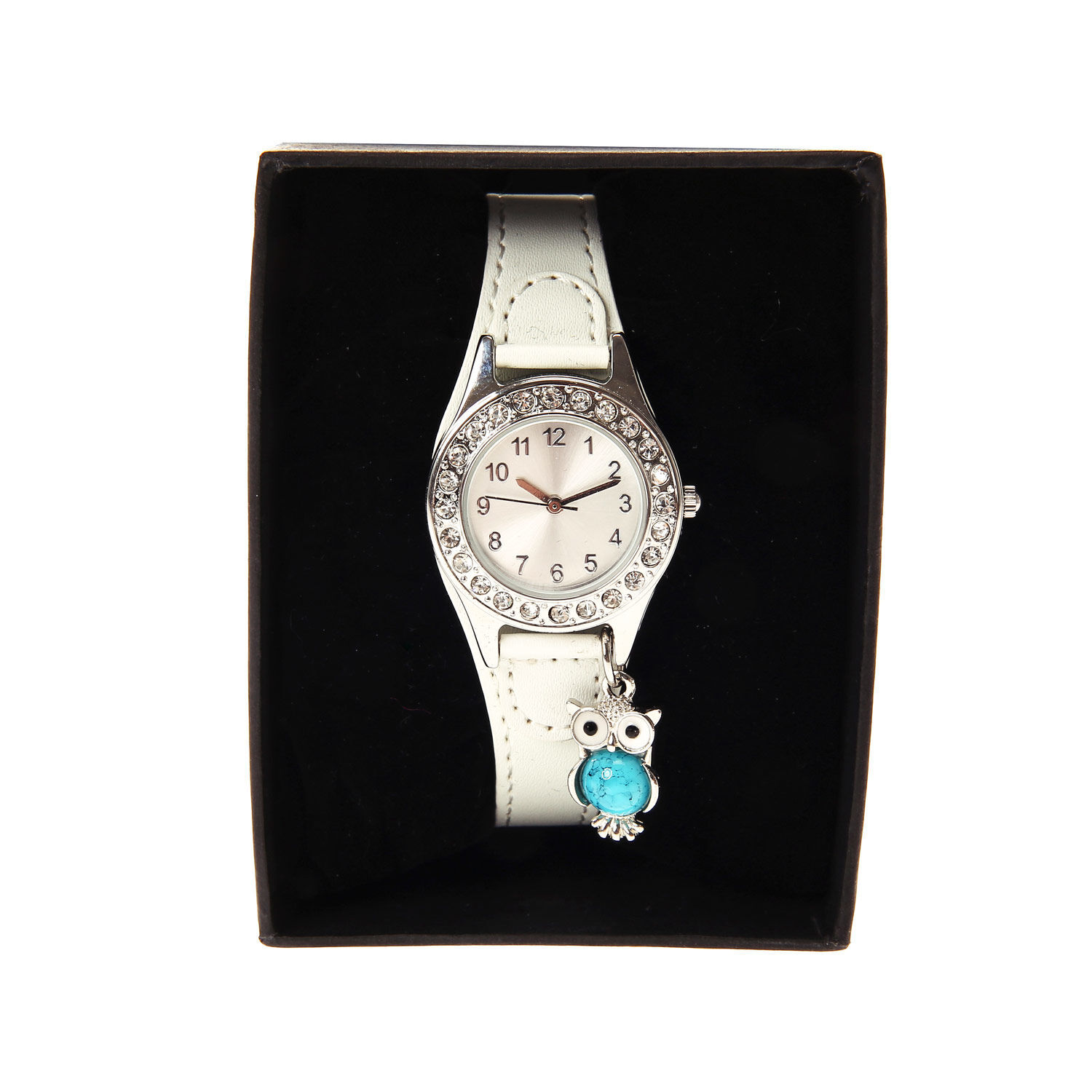 Owl Charm Classic Watch - White,