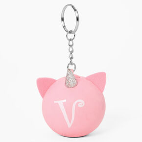 Initial Unicorn Stress Ball Keyring - Pink, V,