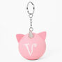 Initial Unicorn Stress Ball Keychain - Pink, V,