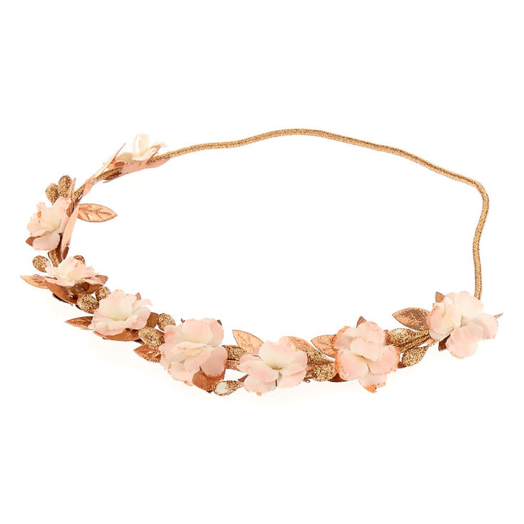 Mini Rose Gold Flower Headwrap,