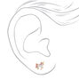 18ct Gold Plated White Unicorn Stud Earrings ,