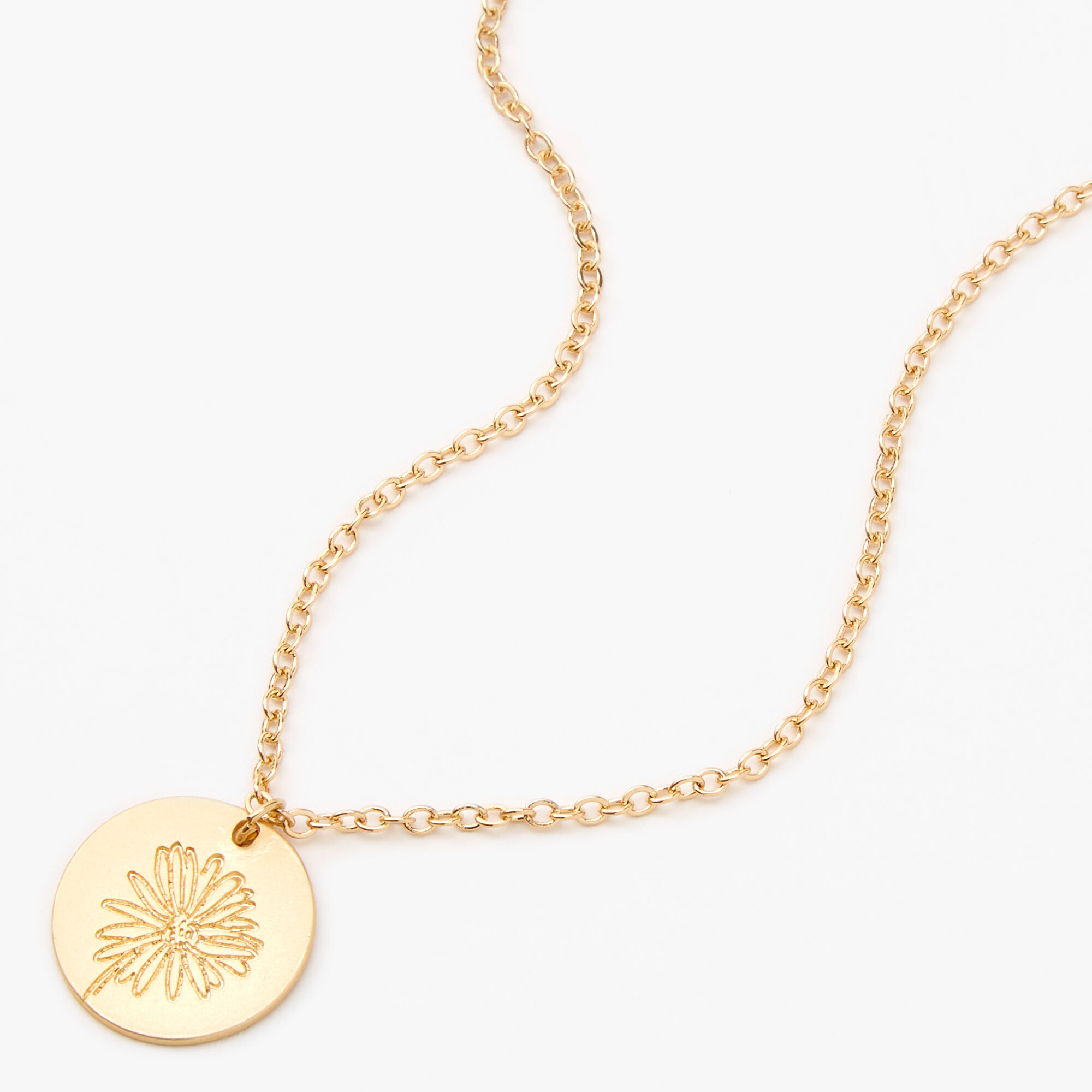 Claire's Collier à pendentif marguerite couleur dorée