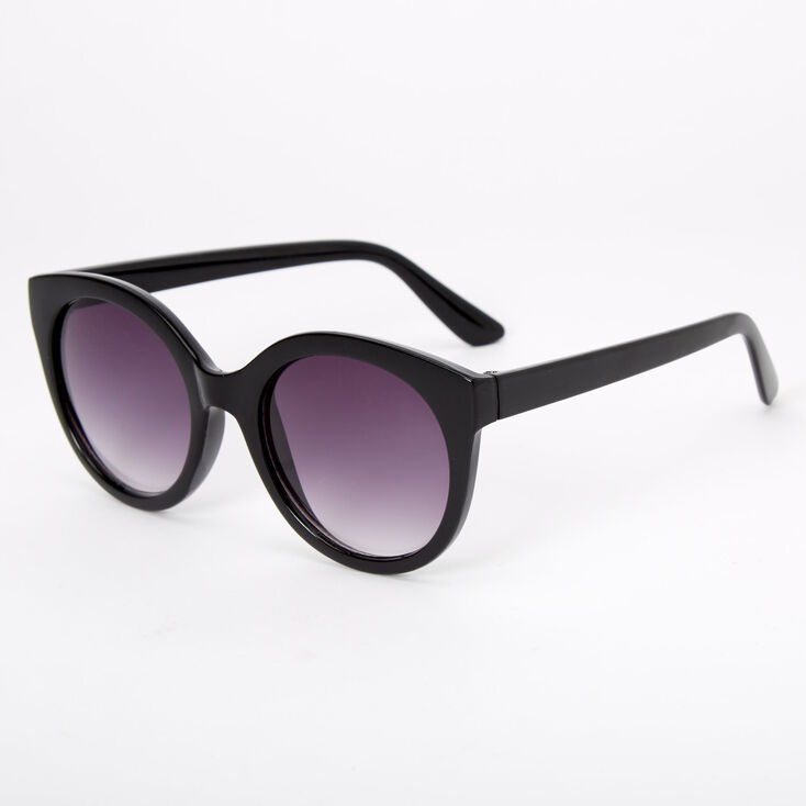 Lunettes de soleil arrondies style mod - Noir,