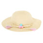 Claire&#39;s Club Pom Pom Floppy Straw Hat - Tan,
