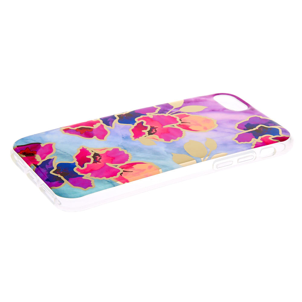 Floral Marble Protective Phone Case - Fits iPhone 6/7/8/SE,