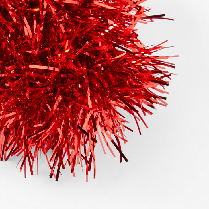 Red Tinsel Hair Scrunchie,
